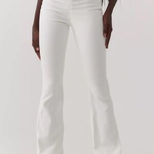 BDG Urban Outfitters Women's Jeans 26 Ruched Dipped V Flare Ivory High Rise NEW